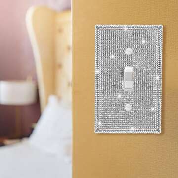 Bling Rhinestone Light Switch Covers – 2 Pcs Stainless Steel Decor