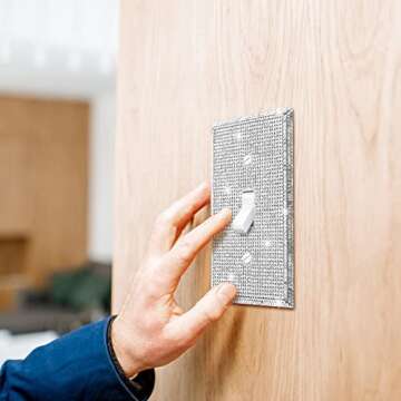 Stunning Rhinestone Light Switch Cover 2 Pcs