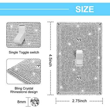 Stunning Rhinestone Light Switch Cover 2 Pcs