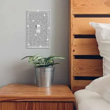 Stunning Rhinestone Light Switch Cover 2 Pcs
