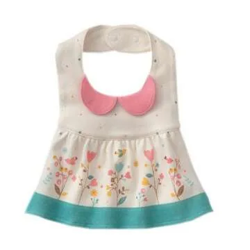 Waterproof Baby Girl Dress Bibs with Adjustable Snaps