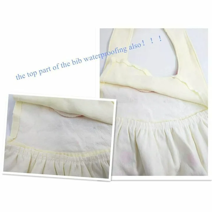 Waterproof Baby Girl Dress Bibs with Adjustable Snaps