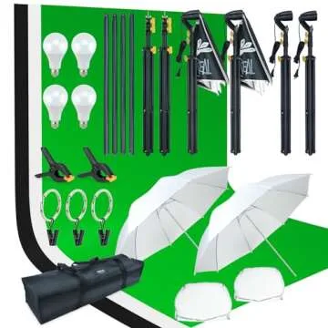 LINCO Lincostore Photo Video Studio Light Kit AM174 - Versatile Lighting & 3 Backdrops