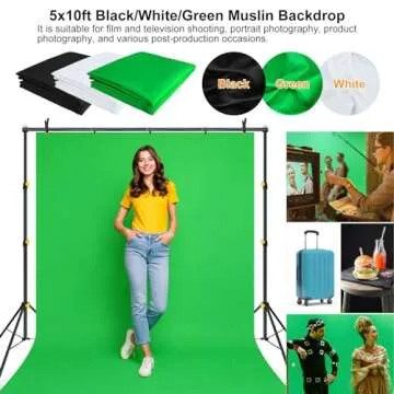 LINCO AM174 Studio Lighting Kit with 3 Backdrops