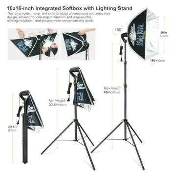 LINCO AM174 Studio Lighting Kit with 3 Backdrops