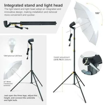 LINCO AM174 Studio Lighting Kit with 3 Backdrops