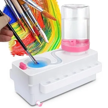 Paint Brush Cleaner with Drain & Brush Holder for Artists