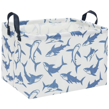 TIBAOLOVER Rectangular Baby Shark Basket - Cute Kids Toy Storage Bin Organizer
