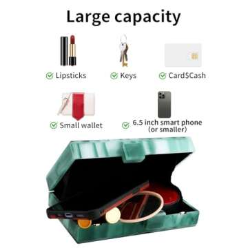 Stylish Malachite Green Evening Bag for Weddings and Parties