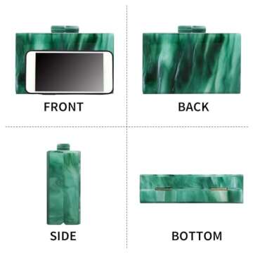 Stylish Malachite Green Evening Bag for Weddings and Parties