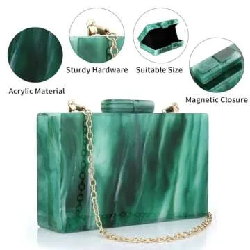 Stylish Malachite Green Evening Bag for Weddings and Parties