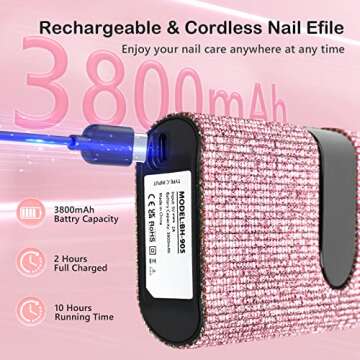 Lavinda Pink Nail Drill 35000RPM Electric File Kit