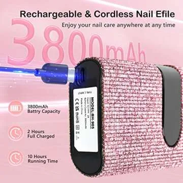 Lavinda Pink Nail Drill 35000RPM Electric File Kit