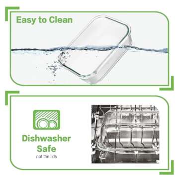 HOMBERKING Glass Meal Prep Containers Set - 10 Pack