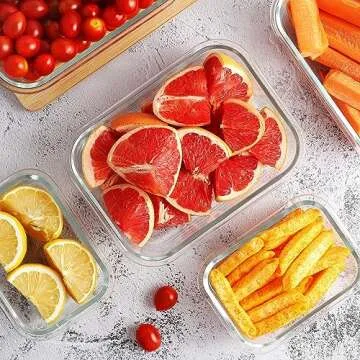 HOMBERKING Glass Meal Prep Containers Set - 10 Pack