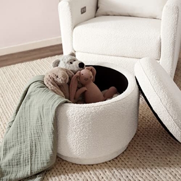 Babyletto Enoki Storage Ottoman - Ivory Boucle, Certified Safety