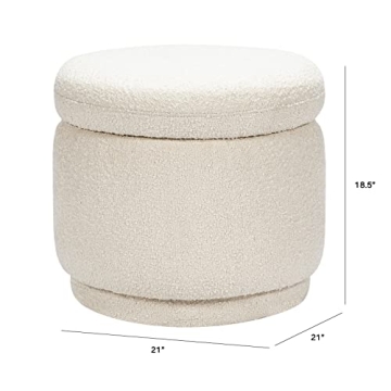 Babyletto Enoki Storage Ottoman - Ivory Boucle, Certified Safety