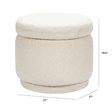 Babyletto Enoki Storage Ottoman - Ivory Boucle, Certified Safety