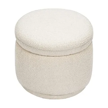 Babyletto Enoki Storage Ottoman - Ivory Boucle, Certified Safety