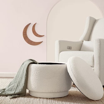Babyletto Enoki Storage Ottoman - Ivory Boucle, Certified Safety