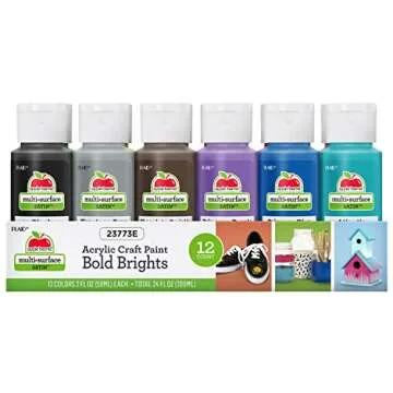Apple Barrel Essentials Acrylic Paint Set | 12 Vibrant Colors, Multi-Surface