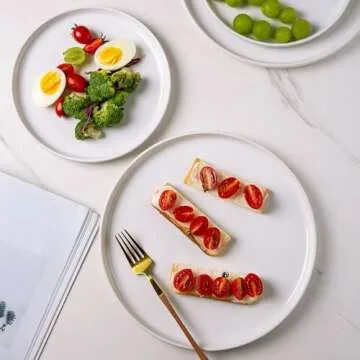 AmorArc Stoneware Dinnerware Sets,Round Reactive Glaze Plates and Bowls Sets,Highly Chip and Crack Resistant | Dishwasher & Microwave Safe Dishes Set,Service for 6 (18pc)