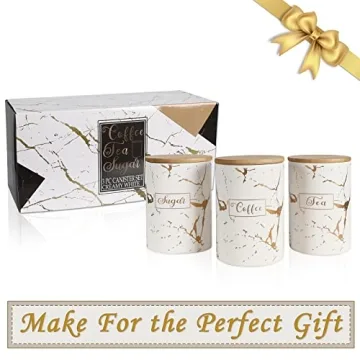 Stylish White Ceramic Canister Set for Kitchen Storage