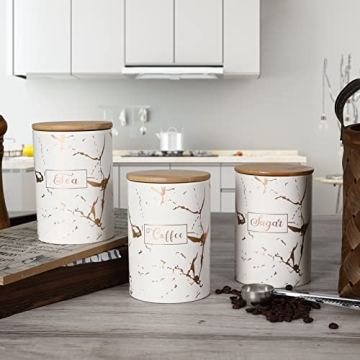 Stylish White Ceramic Canister Set for Kitchen Storage