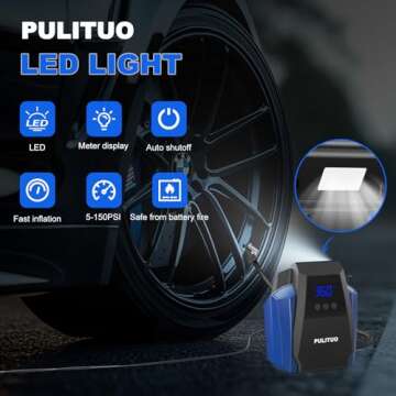 PULITUO Portable Air Compressor for Fast Inflation