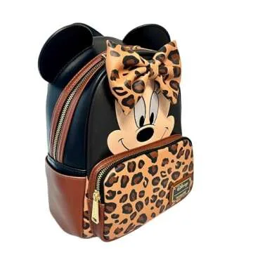 Loungefly Exclusive Disney Minnie Mouse Leopard Print Double Strap Shoulder Bag