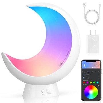 ECOLOR Smart Cordless Bedside Moon Lamp with Voice Control