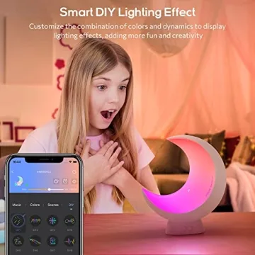ECOLOR Smart Cordless Bedside Moon Lamp with Voice Control