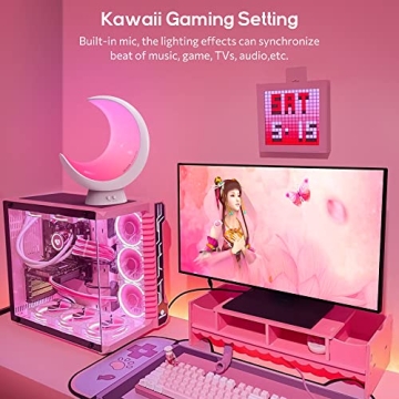 ECOLOR Smart Cordless Bedside Moon Lamp with Voice Control