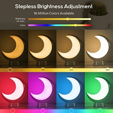 ECOLOR Smart Cordless Bedside Moon Lamp with Voice Control