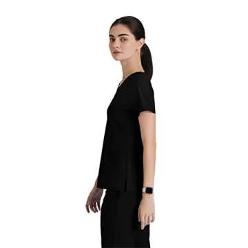 BARCO One 5106 Black V-Neck Scrub Top for Professionals