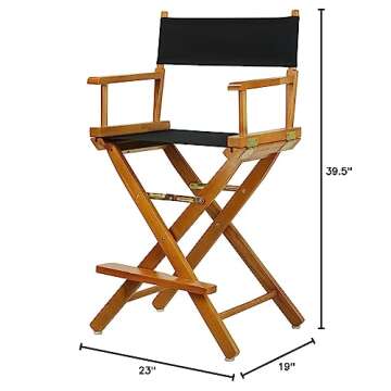 Casual Home Honey Oak Frame/Black Canvas 24" Counter Height Directors-Chairs