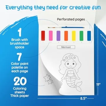 Mess-Free Paint With Water Book for Kids - Ages 2-6