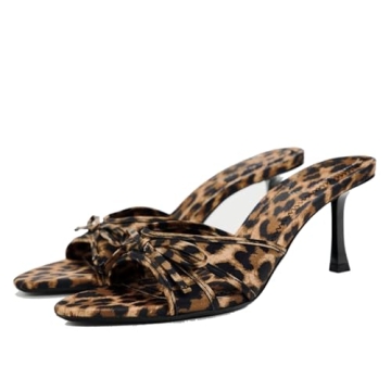 MRKEWUNEY Women’s Kitten Heels Bow Mesh Sandals for Daily Wear and Parties