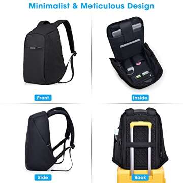 oscaurt Anti Theft Backpack with USB Charging and Hidden Zipper
