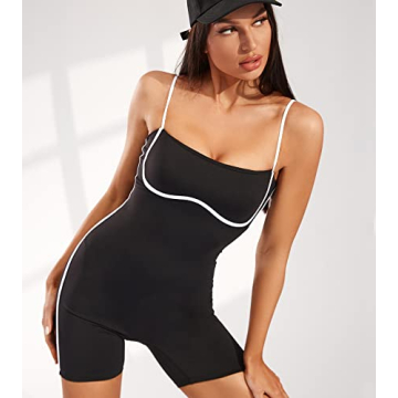 Yoga One Piece Catsuit with Removable Bra for Women