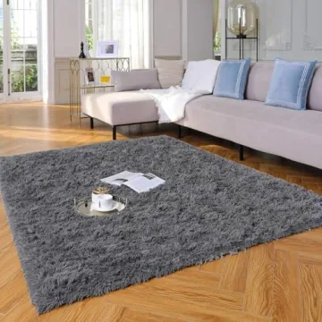 Ophanie Upgrade 4x6 Rugs for Bedroom, Grey, Fluffy Shaggy Soft Area Rug, Gray Non-Slip Indoor Floor Carpet for Living Room, Kids Baby Boys Teen Dorm Home Decor Aesthetic, Nursery, Rug
