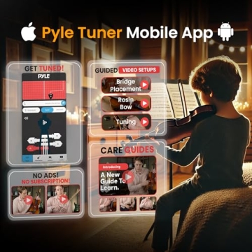 Pyle 3/4 Beginner Violin Kit with Case & Accessories