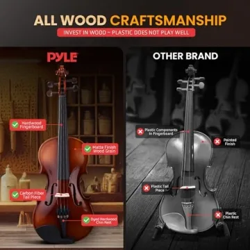 Pyle 3/4 Beginner Violin Kit with Case & Accessories