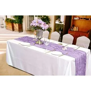 8 Pack Lavender Cheesecloth Table Runner 10Ft Gauze Cheese Cloth 35x120 Inch Boho Table Runner Romantic Table Runner Long Table Cover for Wedding Birthday Party Bridal Shower Baby Shower Picnic Easter