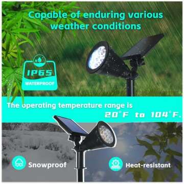 Sunklly Solar Spot Lights Outdoor Color Changing, 8 Lighting Modes 2-in-1 Solar Lights Outdoor Waterproof, Auto On/Off Multicolor Solar Powered Landscape Spotlights for Garden Patio Yard Pool, 4 Pack