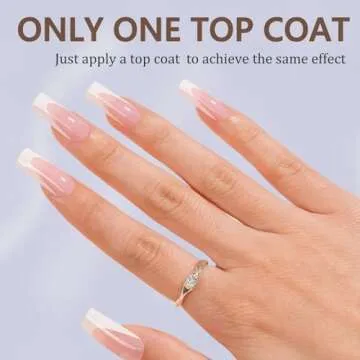 Misssix Deep French Gel Nail Tips, 150Pcs French Tip Press on Nails Long Square Pink, No Need to Fil...