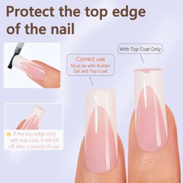 Misssix Deep French Gel Nail Tips, 150Pcs French Tip Press on Nails Long Square Pink, No Need to File 3 in 1 Tips Pre-lasting, Fake Nails for Nail Art DIY 15 Sizes