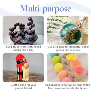 1-1/2 inch Wooden Round Balls, Bag of 10 Unfinished Wood Round Balls, Hardwood Birch Sphere Orbs for Crafts and DIY Projects, Woodworking (1-1/2 inch Diameter) by Woodpeckers