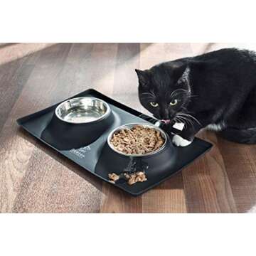 Tidy Dine Non-Skid Double Pet Bowl Set for Dogs and Cats