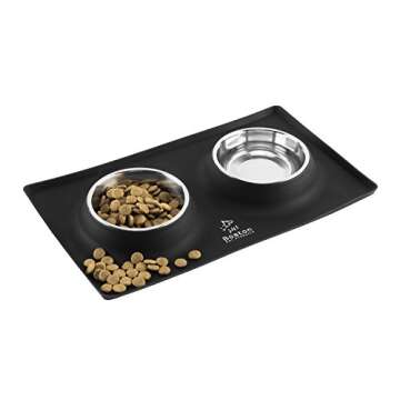 Tidy Dine Non-Skid Double Pet Bowl Set for Dogs and Cats